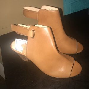 Real leather peek a boo sandals